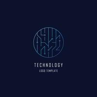 icono del logotipo de tecnología. diseño de sello de tecnología futurista moderna. fondo aislado vector