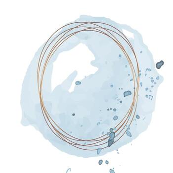 the frame template with watercolor effect in rustic style vector