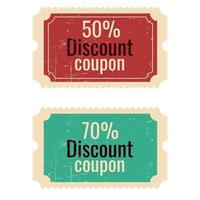 Discount coupons in retro style. vector