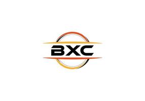 BXC letter royalty mandala shape logo. BXC brush art logo. BXC logo for a company, business, and commercial use. vector