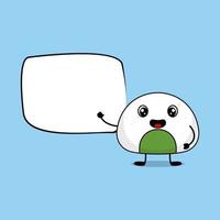 Vector cute funny onigiri and empty text board