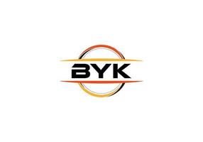 logotipo de forma de mandala de la realeza de la letra byk. logotipo de arte de pincel byk. logotipo de byk para una empresa, negocio y uso comercial. vector