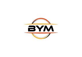 logotipo de forma de mandala de la realeza de la letra bym. logotipo de arte de pincel bym. logotipo de bym para una empresa, negocio y uso comercial. vector