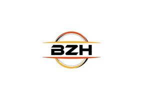 logotipo de forma de mandala de realeza de letra bzh. logotipo de arte de pincel bzh. logotipo bzh para una empresa, negocio y uso comercial. vector