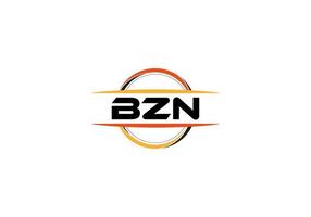 logotipo de forma de mandala de realeza de letra bzn. logotipo de arte de pincel bzn. logotipo de bzn para una empresa, negocio y uso comercial. vector