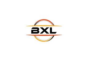 BXL letter royalty mandala shape logo. BXL brush art logo. BXL logo for a company, business, and commercial use. vector