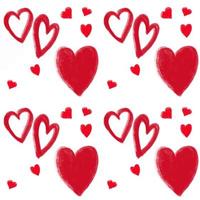Seamless pattern with red heart on white background vector