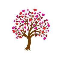 árbol con corazón en lugar de hojas vector