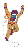 Astronaut floating in space, cosmonaut in galaxy vector