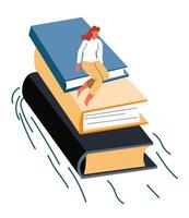 Obtaining knowledge and new skills from books vector