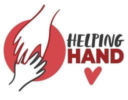 Helping hand, voluntary organization help and care vector