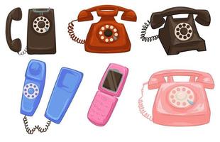 Retro and vintage phone with wires connection vector