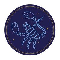 Scorpio astrological sign, horoscope symbol vector