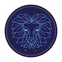 Leo astrological sign, horoscope zodiac symbol vector