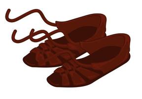 Old greek shoes, ancient footwear and fashion vector