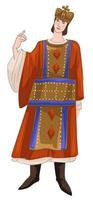 Byzantine man, prince character wearing crown vector