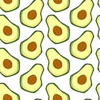 Avocado fruit with seed, fresh veggie pattern vector