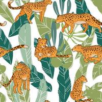 Jaguar or panther, cheetah or leopard pattern vector