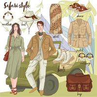 Safari style, fashion and trends, wilderness style vector