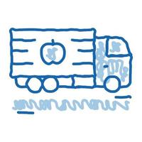 fruit delivering cargo doodle icon hand drawn illustration vector