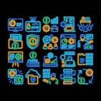 It Manager Developer neon glow icon illustration vector