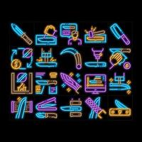 Knife Making Utensil neon glow icon illustration vector