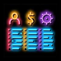 Analytic List neon glow icon illustration vector