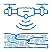 drone altura sensor doodle icono dibujado a mano ilustración vector