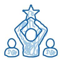 Winner Star Human Talent doodle icon hand drawn illustration vector