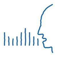 Human Voice Diagnostics Control doodle icon hand drawn illustration vector