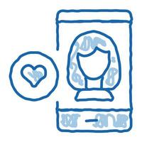 Like Female Avatar doodle icon hand drawn illustration vector