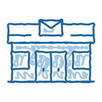 oficina de correo empresa de transporte postal icono de garabato ilustración dibujada a mano vector