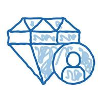 Diamond Human Talent doodle icon hand drawn illustration vector