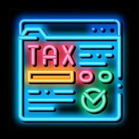 Tax Web Site neon glow icon illustration vector