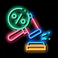 Court Hammer neon glow icon illustration vector