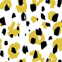 estampado de leopardo abstracto con manchas y pinceles vector