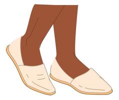 Trendy fashionable shoes, leather flat footwear vector