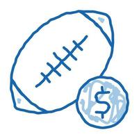 Rugby Ball Betting And Gambling doodle icon hand drawn illustration vector