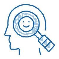 Optimistic Way of Thinking Biohacking doodle icon hand drawn illustration vector