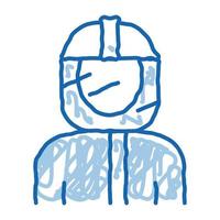 Protective Suit and Mask Metallurgical doodle icon hand drawn illustration vector