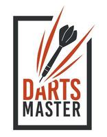 Dart master banner or label for sports or fun vector