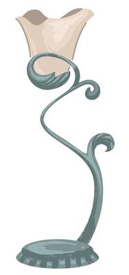 Retro lamp in shape of flower and stem, vintage