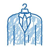 traje de negocios traje trabajo caza doodle icono dibujado a mano ilustración vector