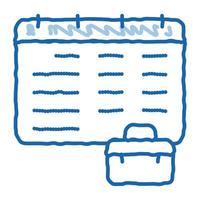 Calendar And Suitcase Case Job Hunting doodle icon hand drawn illustration vector