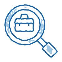 Suitcase In Magnifier Glass Job Hunting Vector