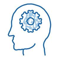 Gear Cogwheel Mechanism In Silhouette Mind Vector