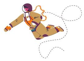 Astronaut floating in space, cosmonaut in costume vector