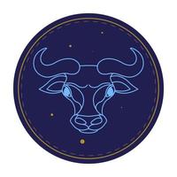Taurus astrological sign, horoscope symbol of bull vector