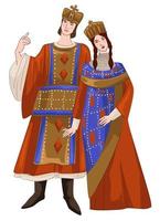 hombre y mujer con traje bizantino tradicional vector