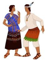 hombre y mujer, gente vestida, imperio maya